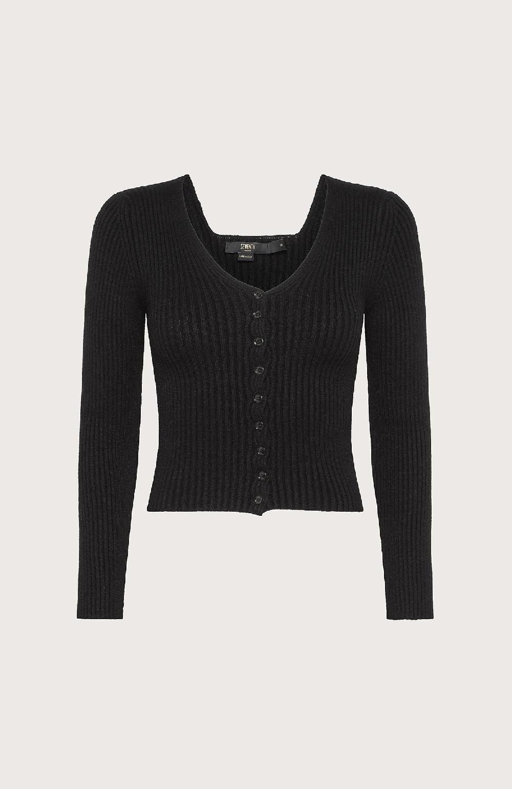 Seventy Cardigan attillato - Col. Nero Prezzo Ridotto