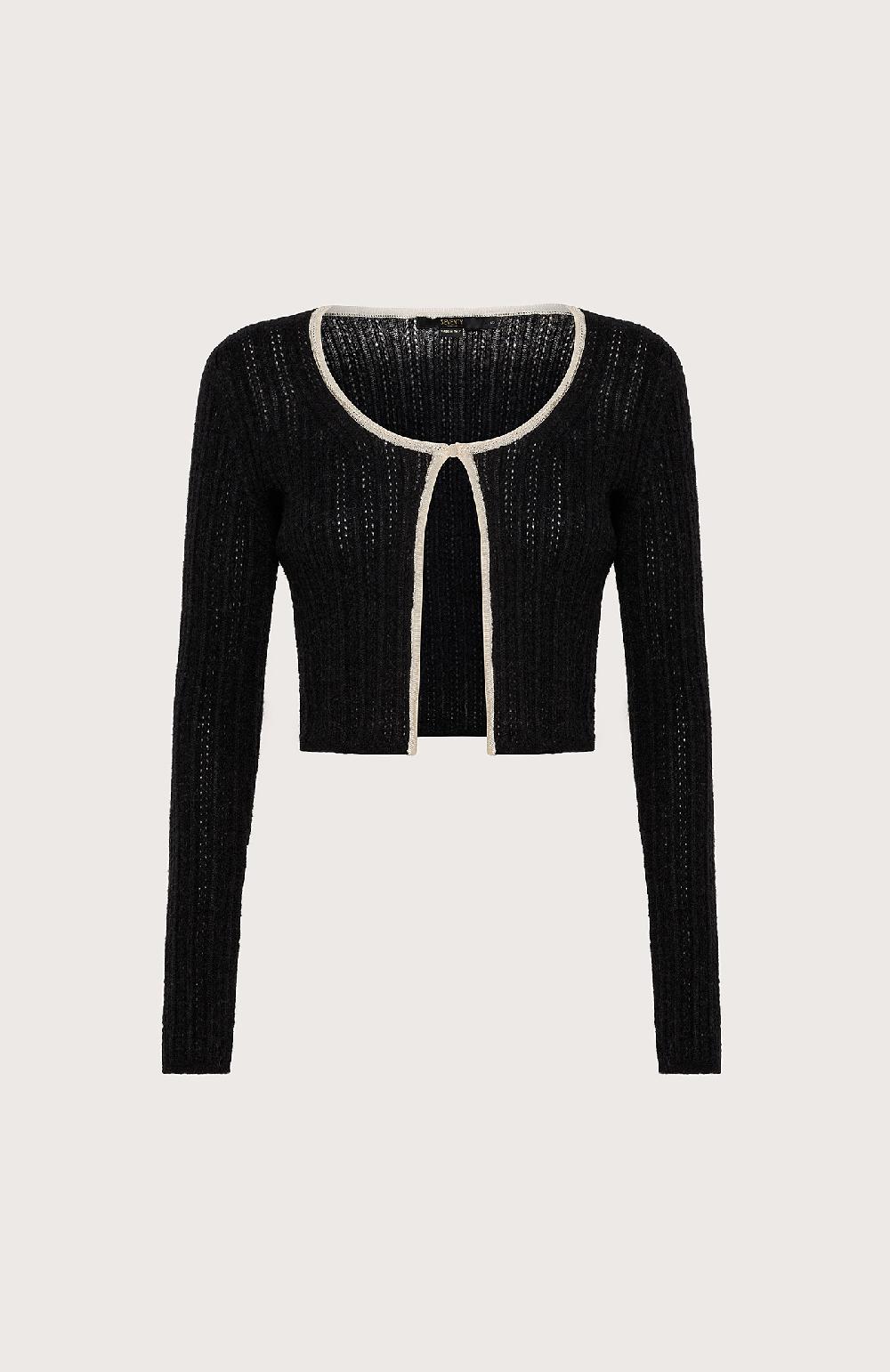 Seventy Cardigan crop in alpaca - Col. Nero Convenienza