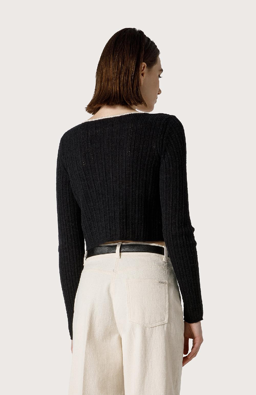 Seventy Cardigan crop in alpaca - Col. Nero Convenienza