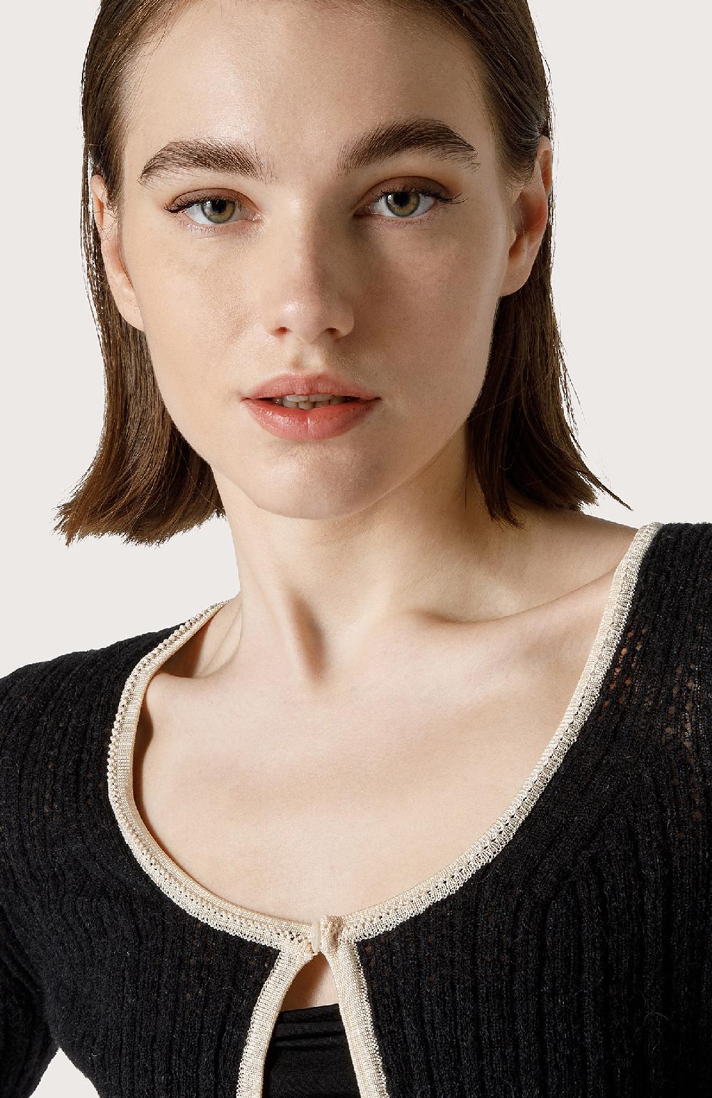 Seventy Cardigan crop in alpaca - Col. Nero Convenienza