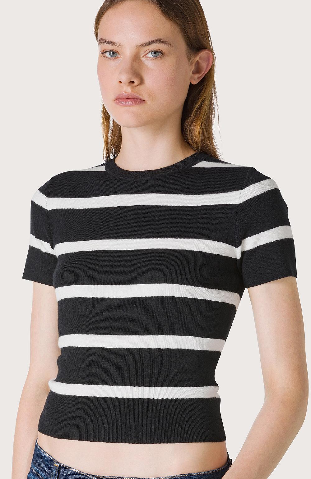 Seventy T-shirt a righe - Col. Nero Economico