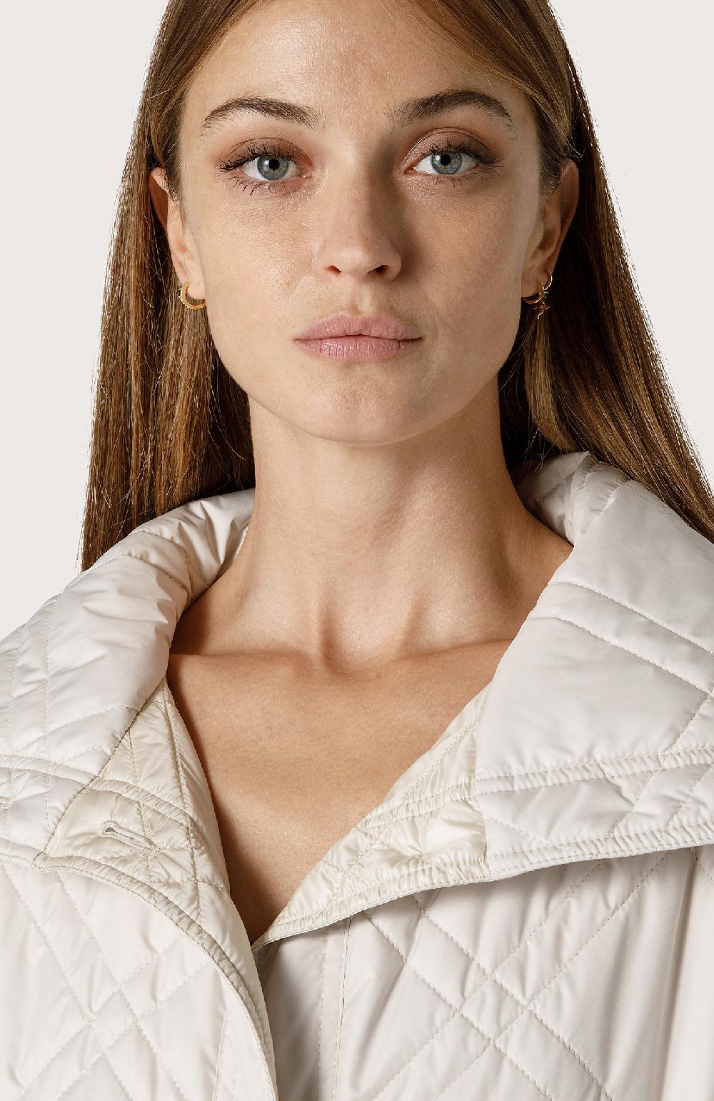 Seventy Gilet trapuntato lungo - Col. Bianco Vendita Calda