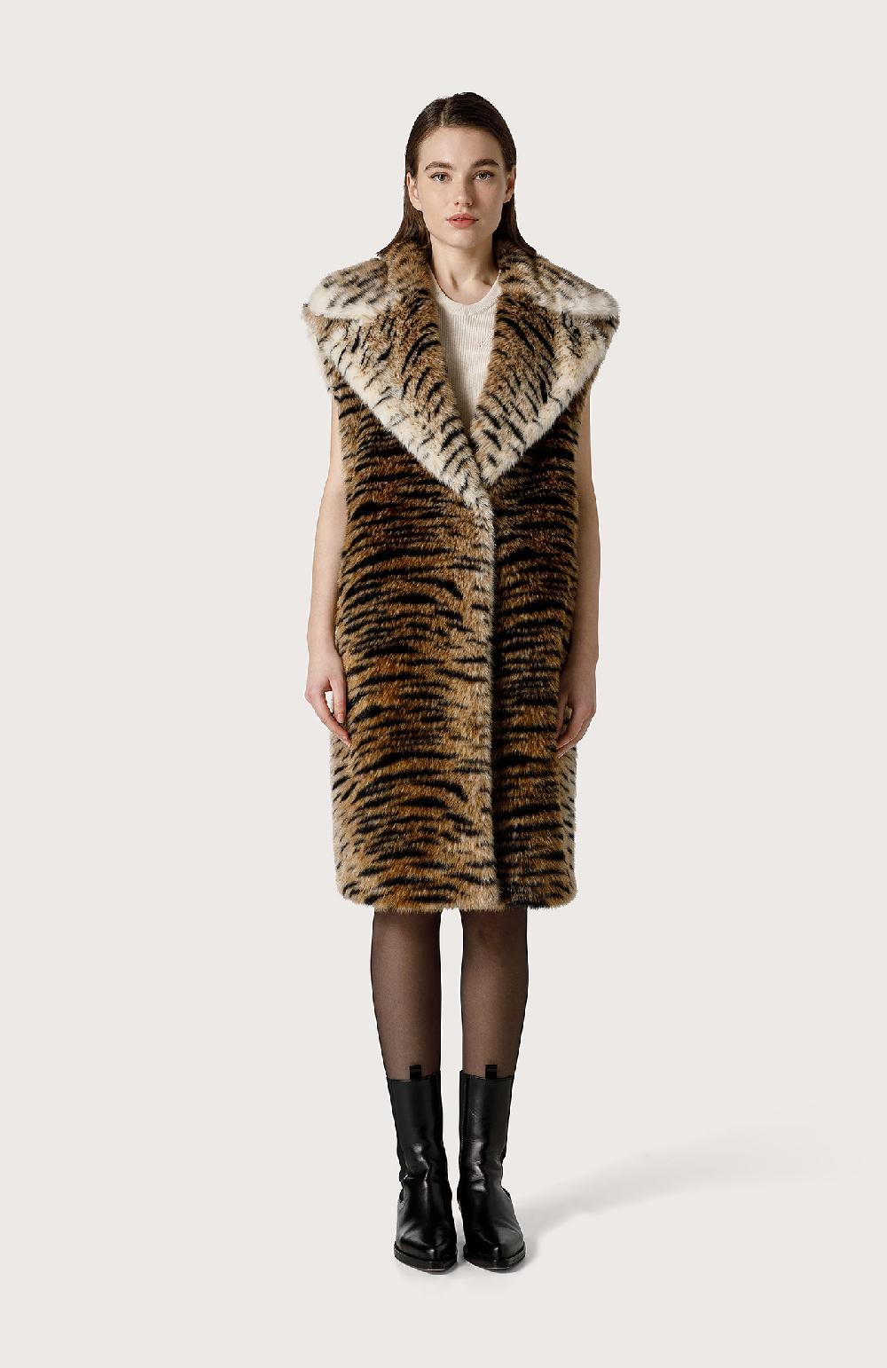 Seventy Maxi gilet in eco pelliccia - Col. Marrone Vendite Flash