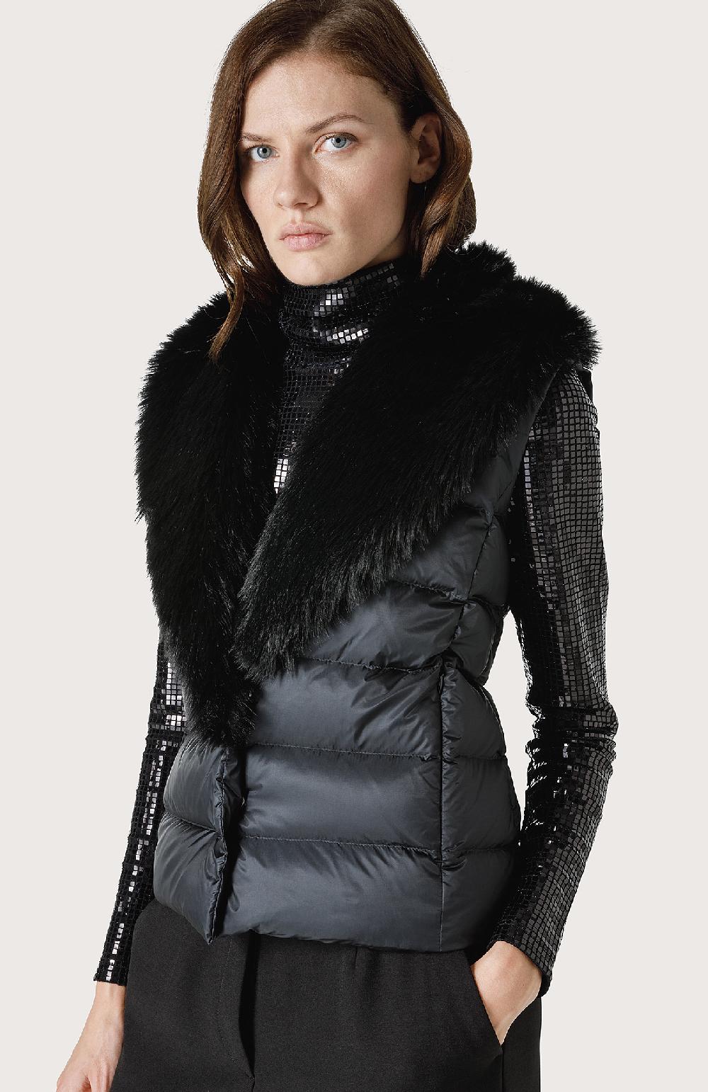 Seventy Gilet con collo in ecopelliccia - Col. Nero Negozio