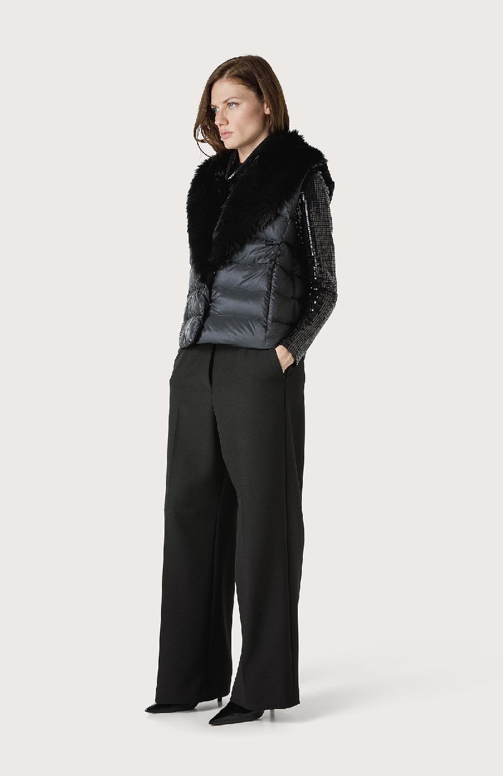 Seventy Gilet con collo in ecopelliccia - Col. Nero Negozio