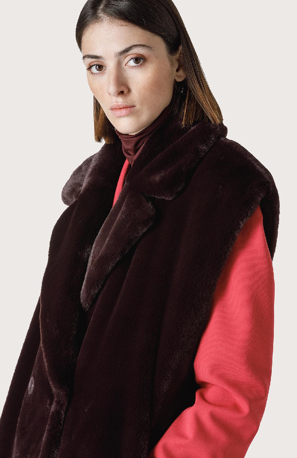 Seventy Gilet in ecopelliccia effetto castoro - Col. Viola Smaltimento dello stoccaggio