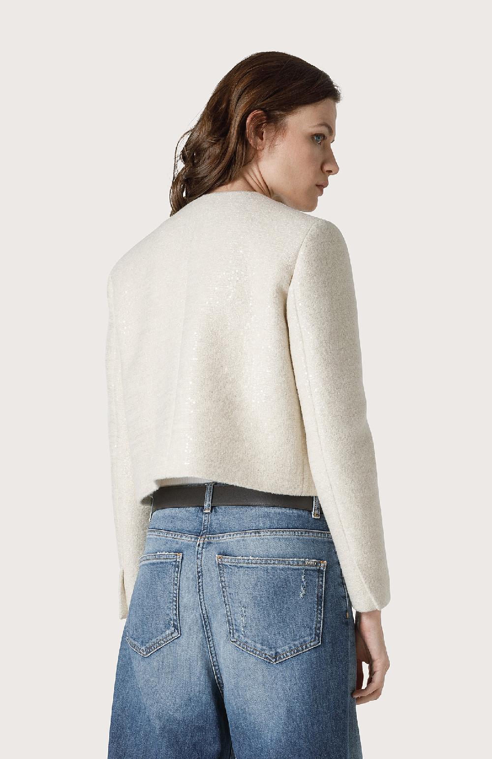 Seventy Giacca corta in chanel e paillettes - Col. Bianco Fino al 55% di sconto