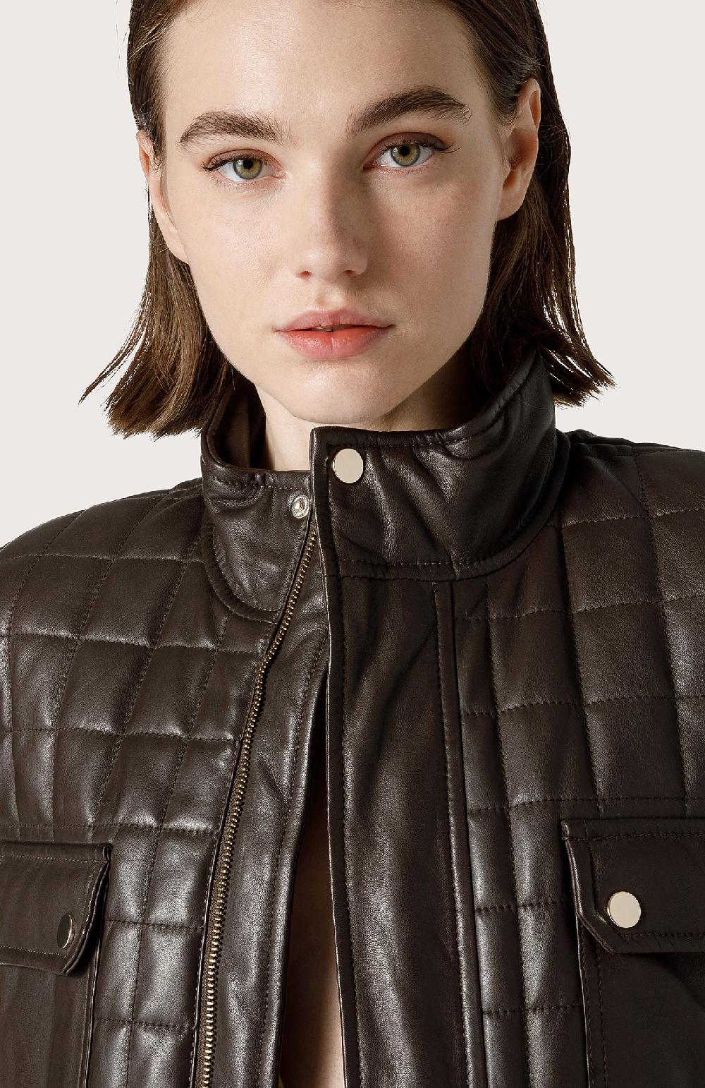 Seventy Gilet trapuntato in nappa - Col. Marrone Soddisfazione Garantita