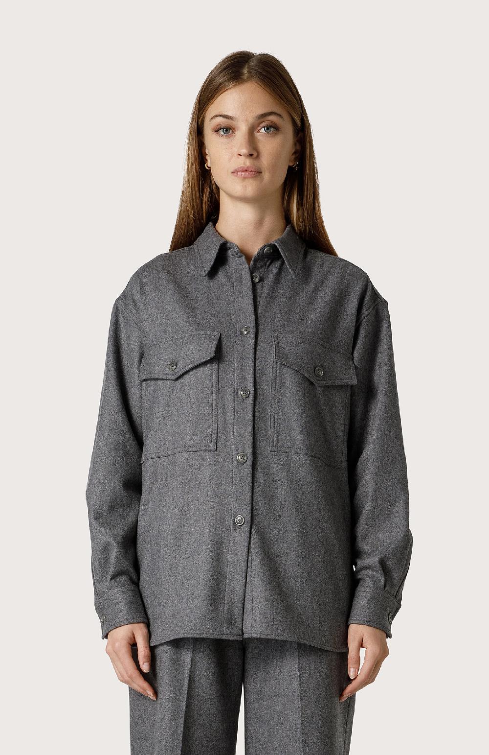 Seventy Over shirt in flanella di lana - Col. Grigio Economico