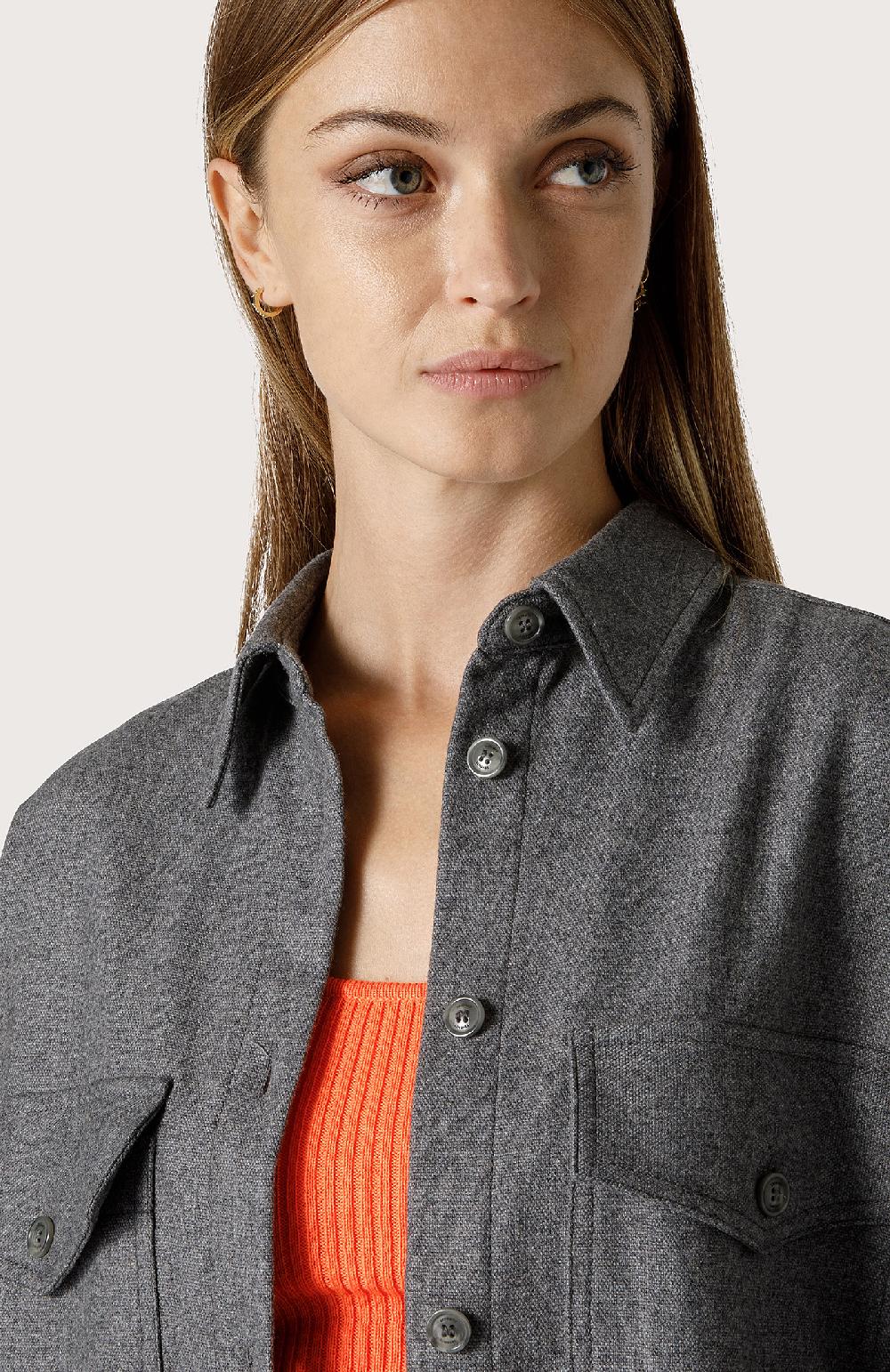 Seventy Over shirt in flanella di lana - Col. Grigio Economico
