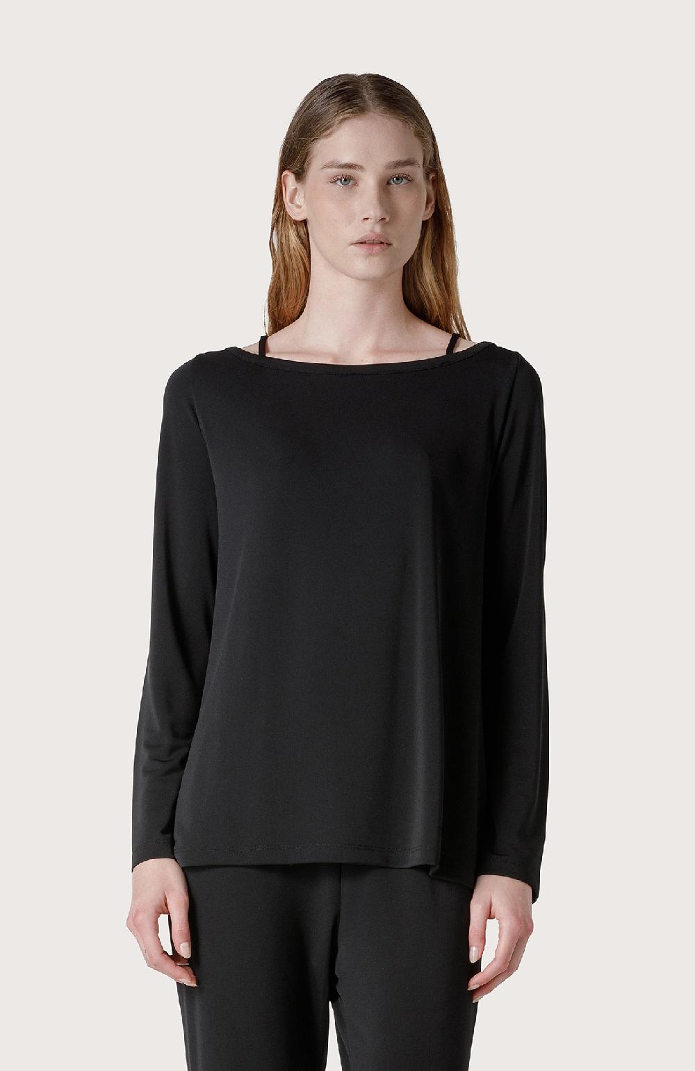 Seventy Maglia a maniche lunghe scollo barchetta - Col. Nero Offerte