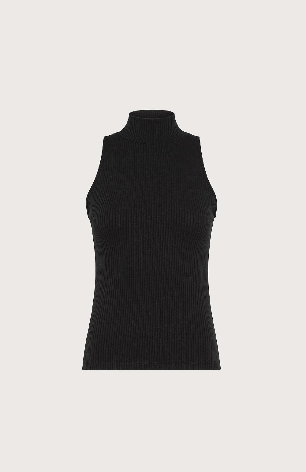Seventy Top collo alto a coste - Col. Nero