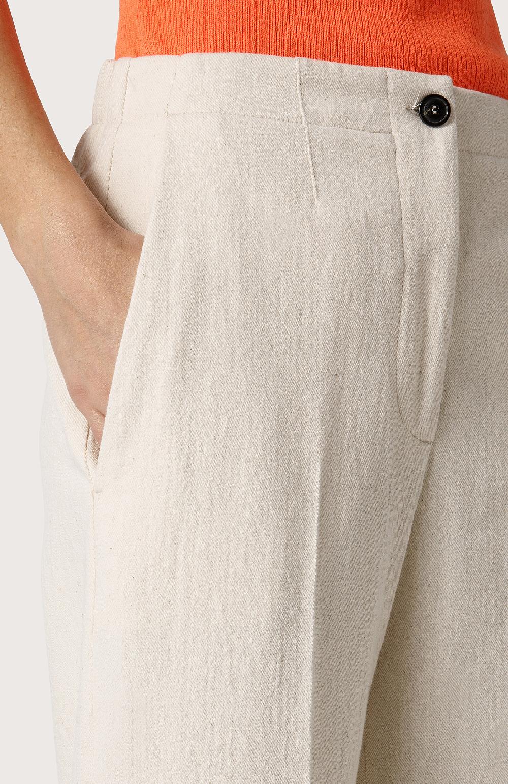 Seventy Pantalone in bull di misto lana - Col. Bianco Prezzo di fabbrica