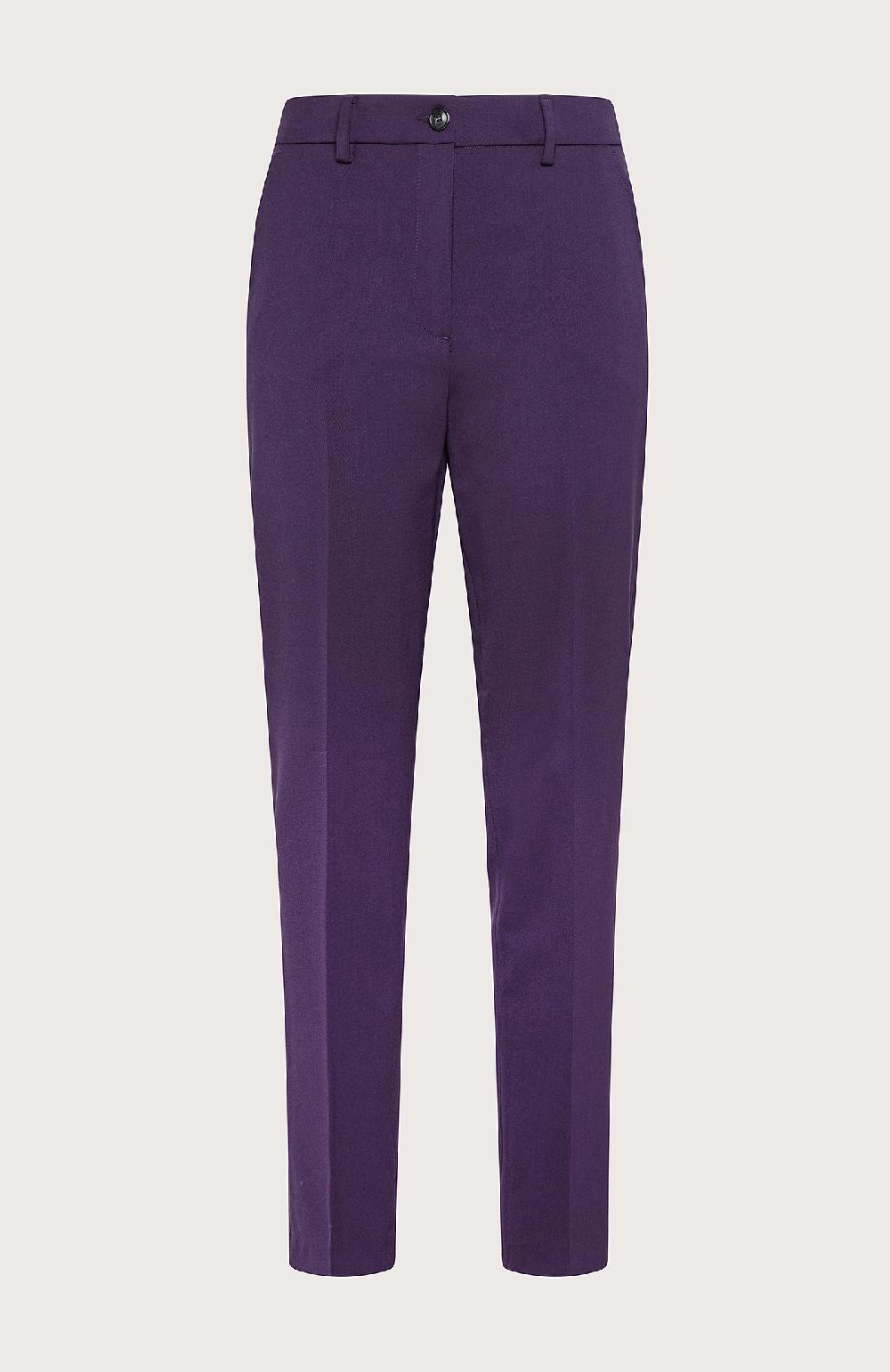 Seventy Pantalone in misto lana stretch - Col. Viola Flash Sale