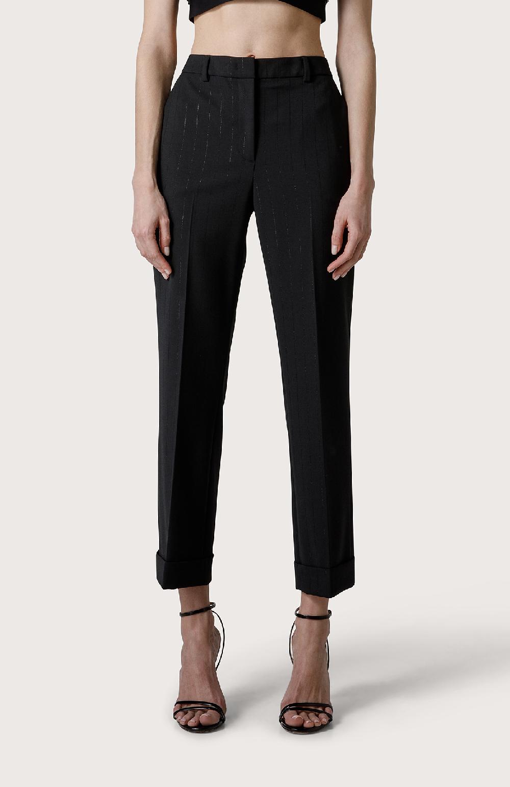 Seventy Pantalone gessato con filo di lurex - Col. Nero Nuovi prodotti