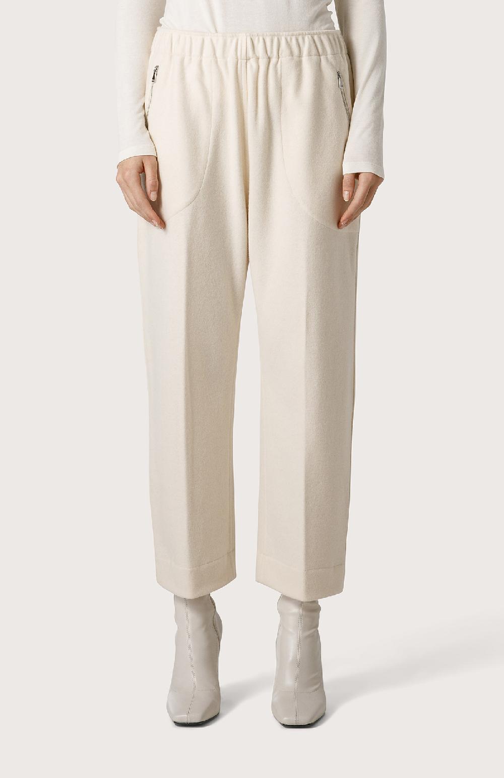 Seventy Pantalone in panno di lana - Col. Bianco Prezzo basso