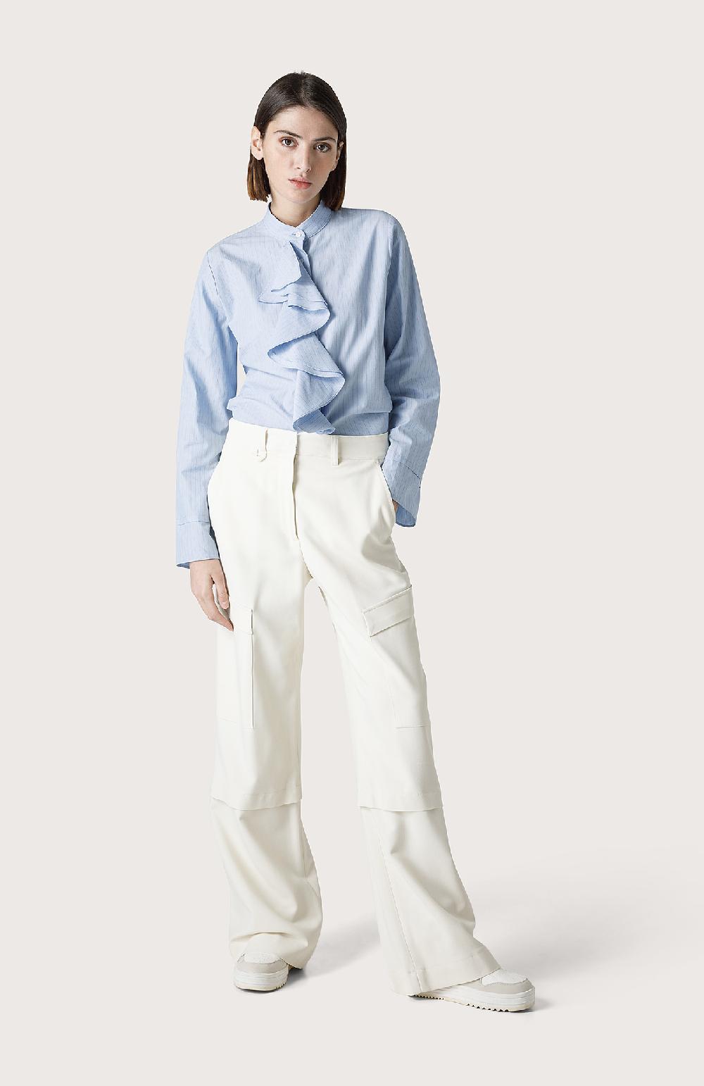 Seventy Pantalone palazzo con tascone - Col. Bianco Super Saving Price