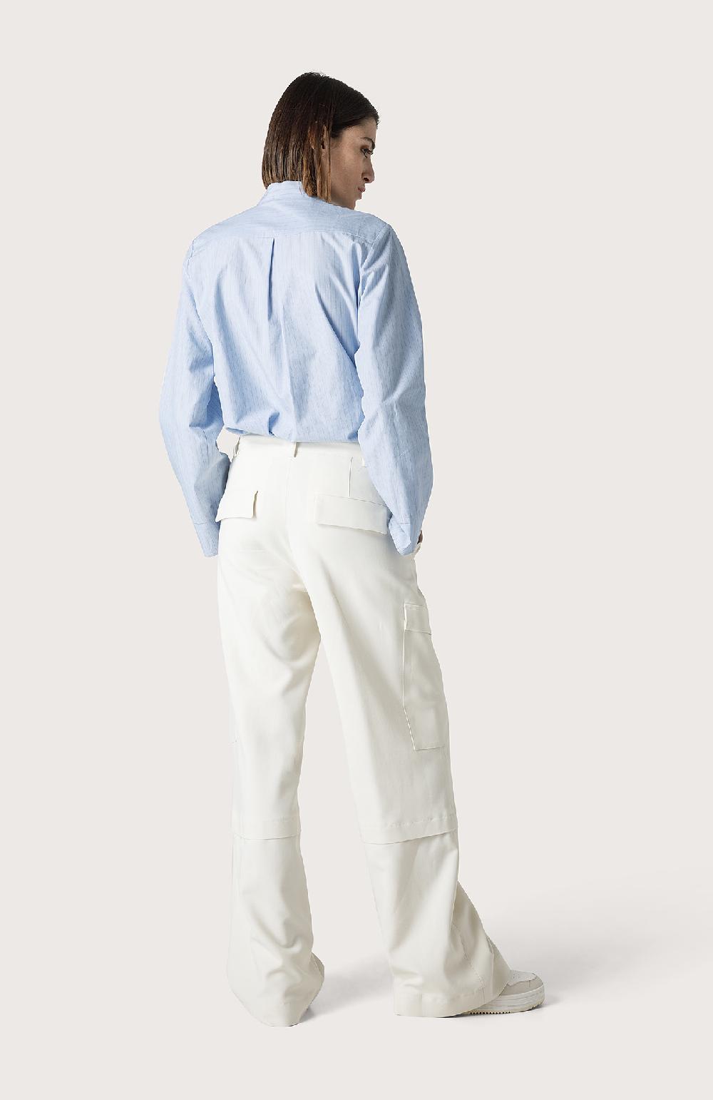 Seventy Pantalone palazzo con tascone - Col. Bianco Super Saving Price