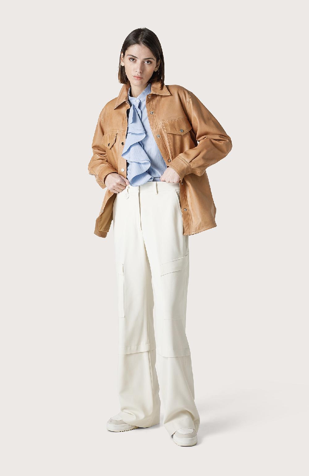 Seventy Pantalone palazzo con tascone - Col. Bianco Super Saving Price