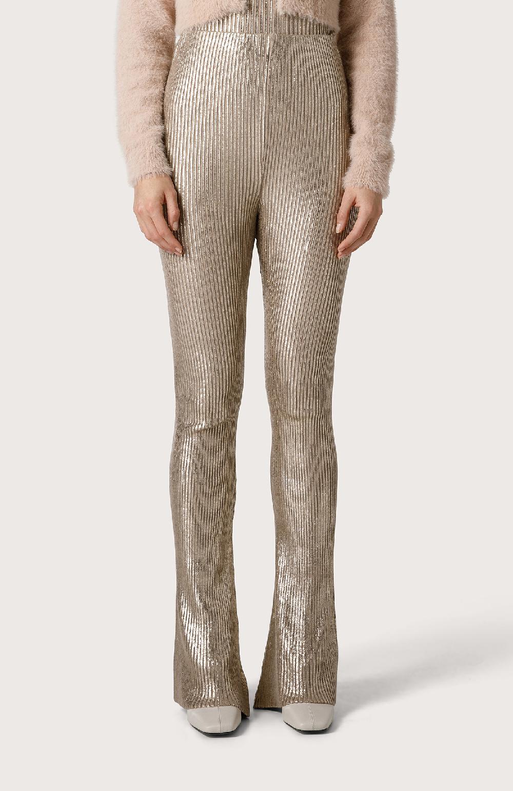 Seventy Legging flare laminato - Col. Giallo Ritorno libero