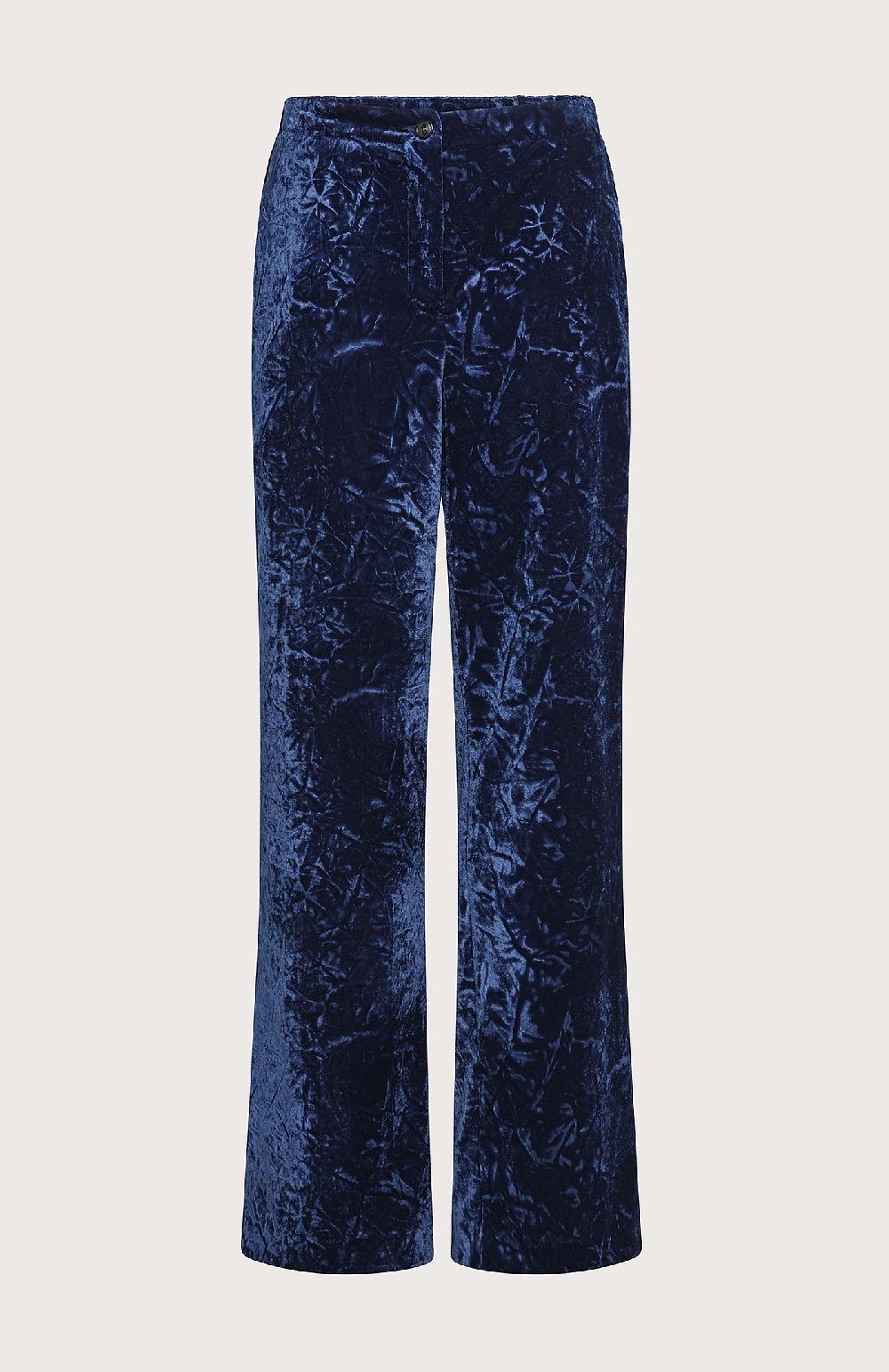 Seventy Pantalone in velluto liscio crush - Col. Blu Sostegno trimestrale