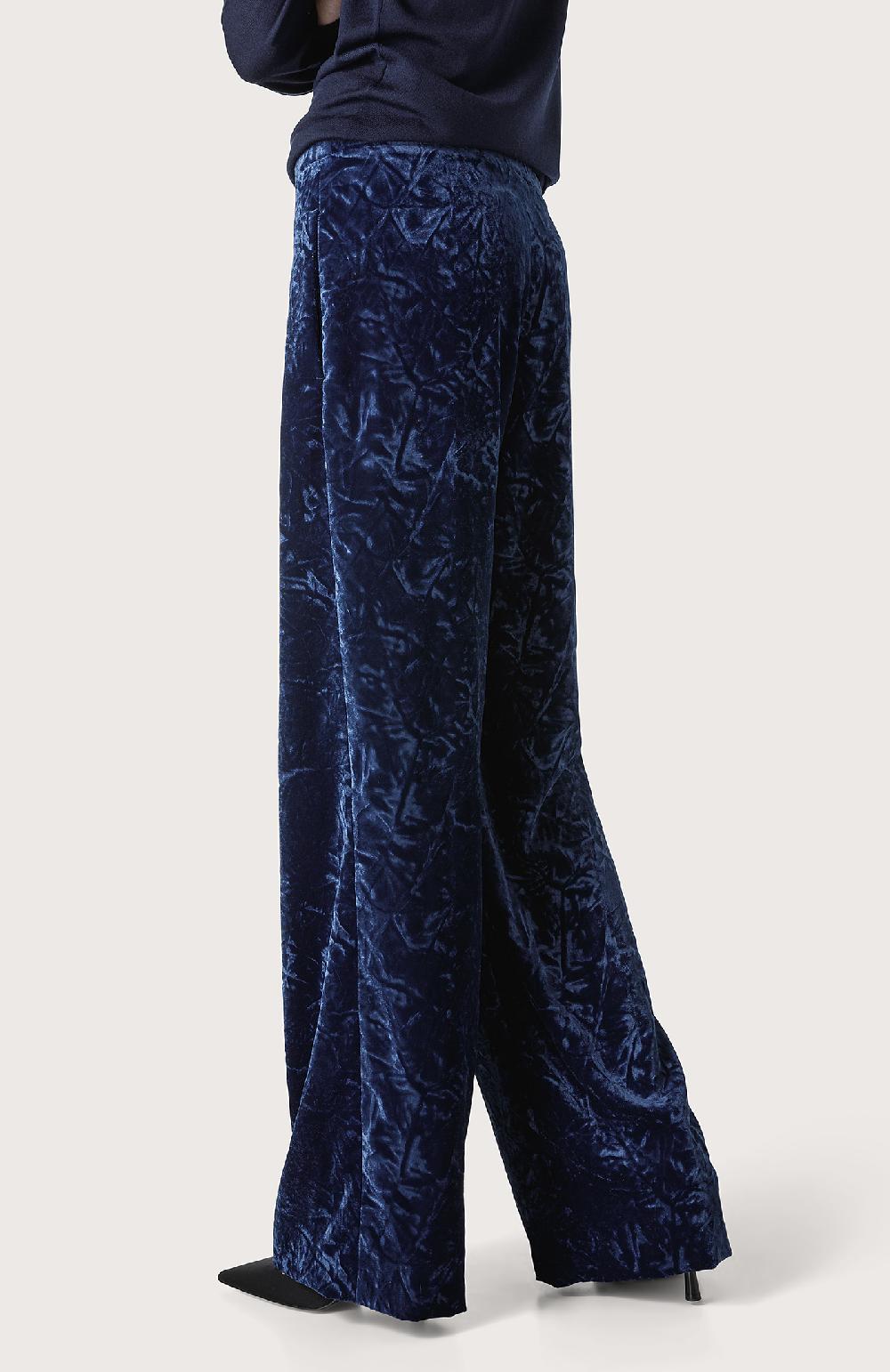 Seventy Pantalone in velluto liscio crush - Col. Blu Sostegno trimestrale