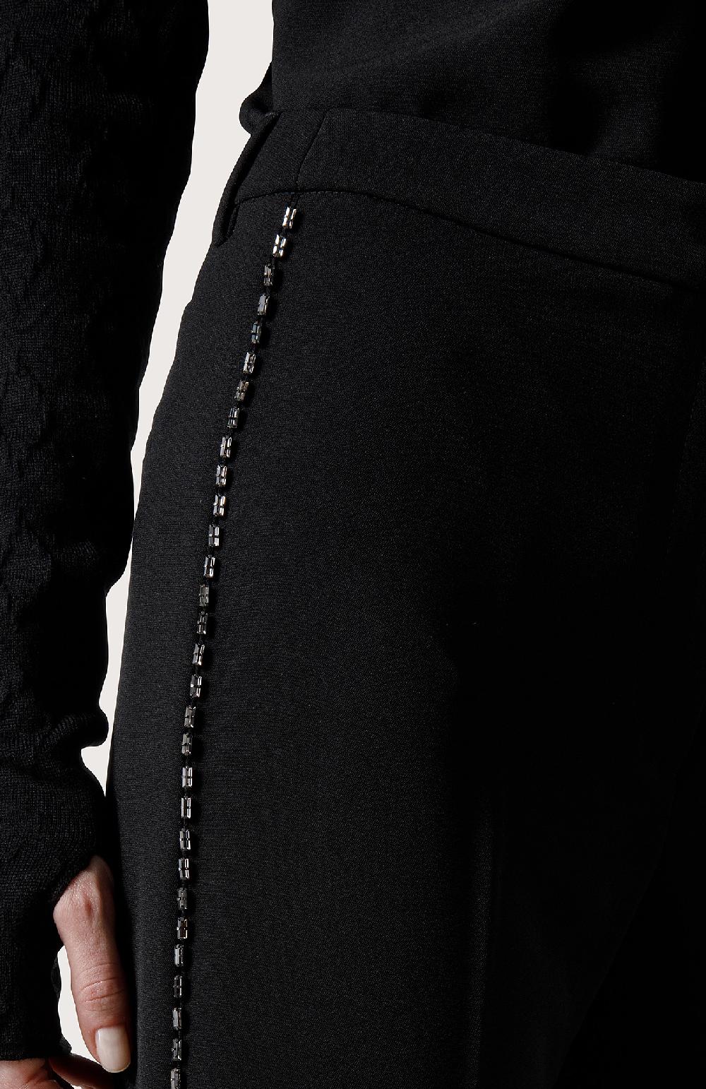 Seventy Pantalone in cady con cristalli - Col. Nero Nuovo