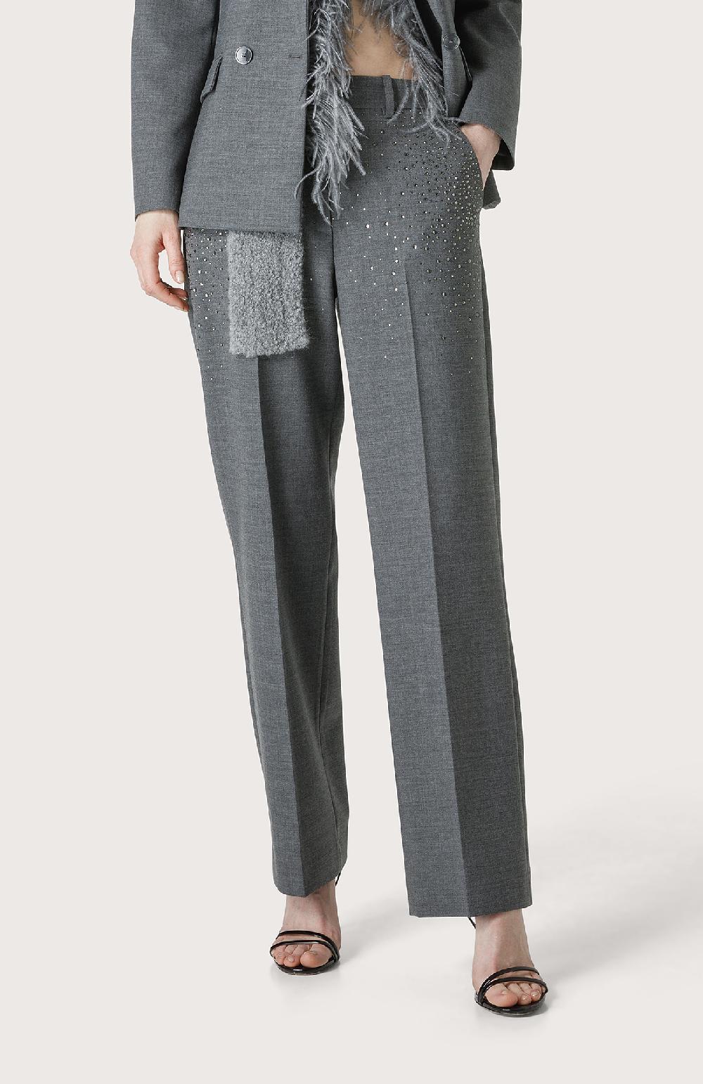 Seventy Pantalone con pietre swarovski degradè - Col. Grigio Pezzi Unici