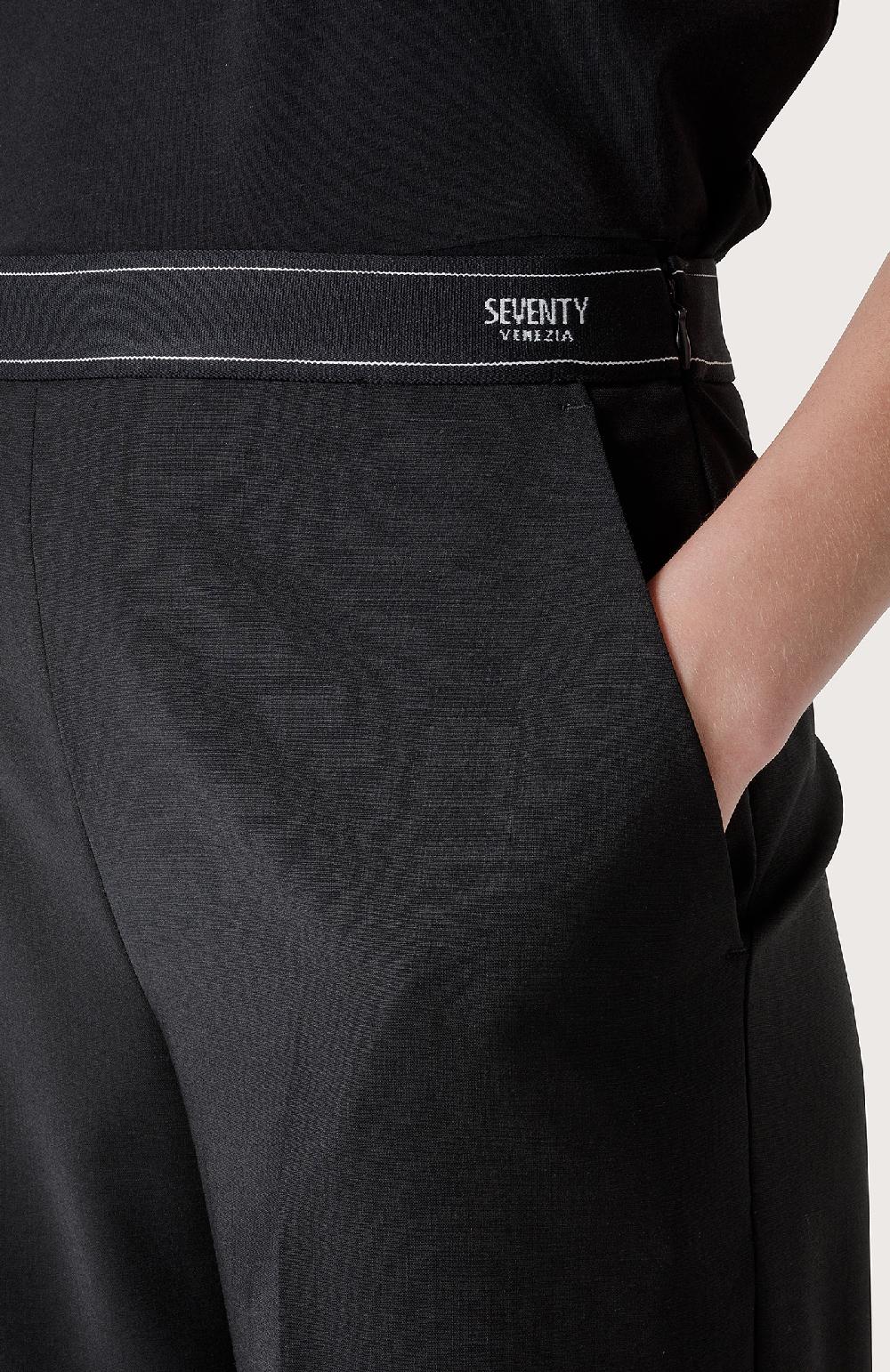 Seventy Pantalone lungo con vita in gros-grain - Col. Nero Consegna Veloce