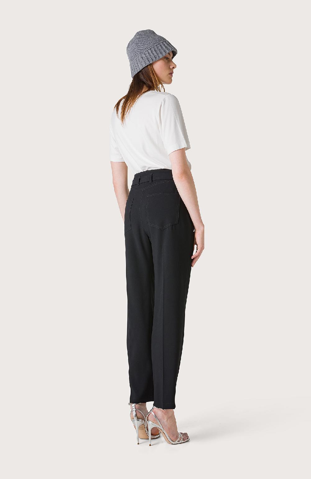 Seventy Pantalone a vita alta con cinturino - Col. Nero Offerta