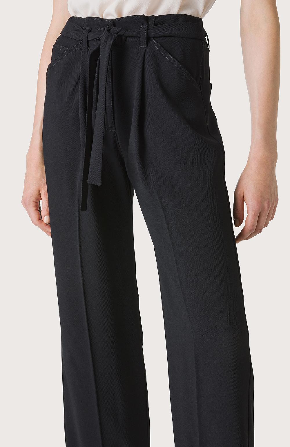 Seventy Pantalone a vita alta con cinturino - Col. Nero Offerta