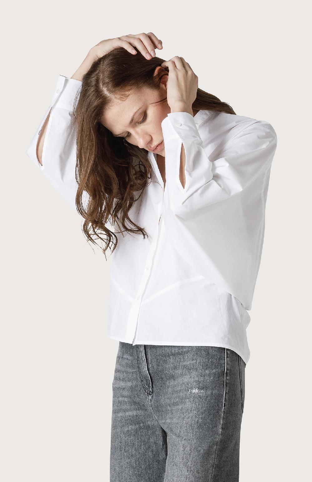 Seventy Camicia con collo a V - Col. Bianco In Vendita