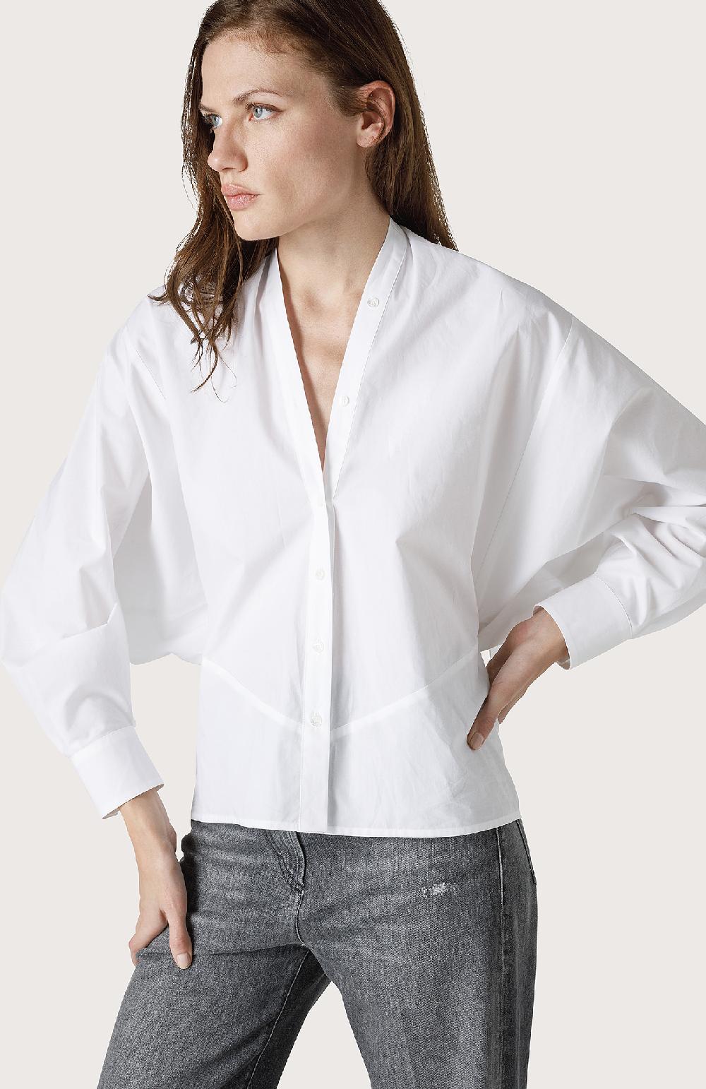 Seventy Camicia con collo a V - Col. Bianco In Vendita