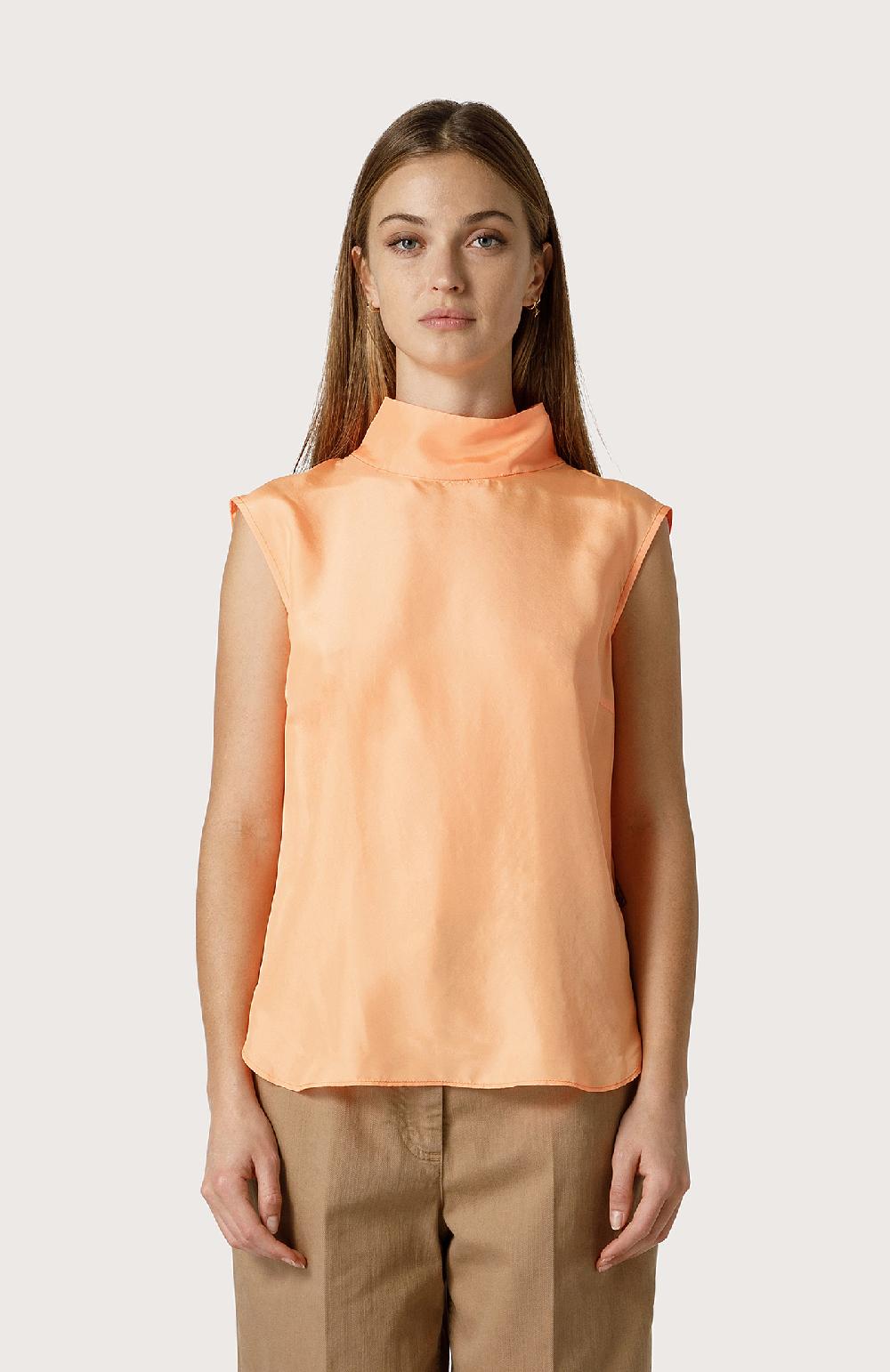 Seventy Camicia smanicata in seta - Col. Arancione Vendite Flash