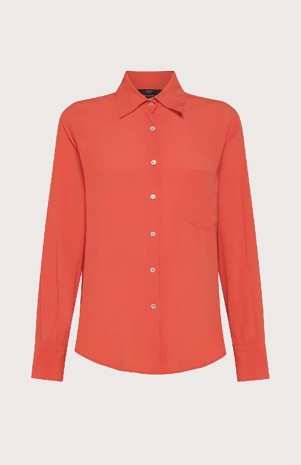 Seventy Camicia in crêpe di misto seta - Col. Arancione Nuova