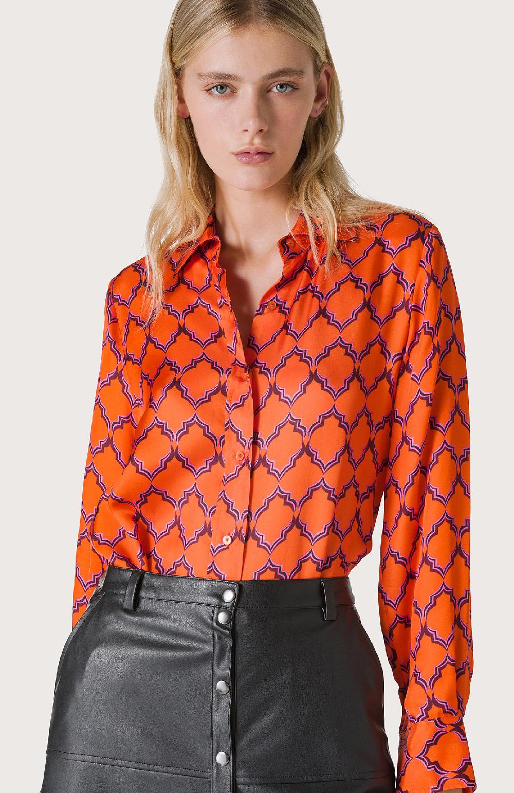 Seventy Camicia classica con fantasia - Col. Arancione Moda