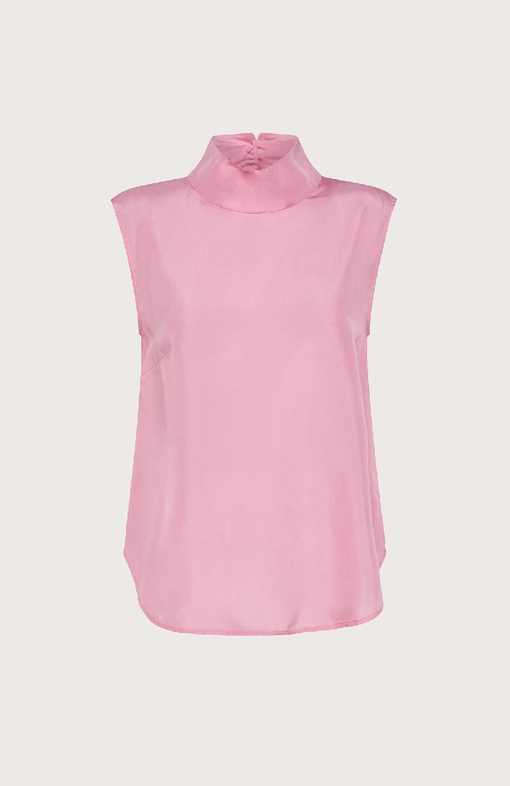 Seventy Camicia smanicata in seta - Col. Rosa Spedizione gratuita