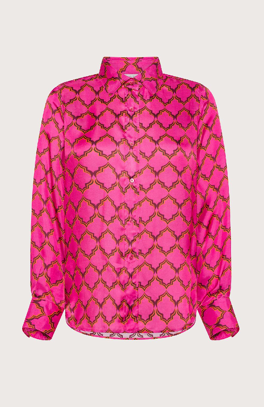 Seventy Camicia classica con fantasia - Col. Rosa Prezzo di fabbrica