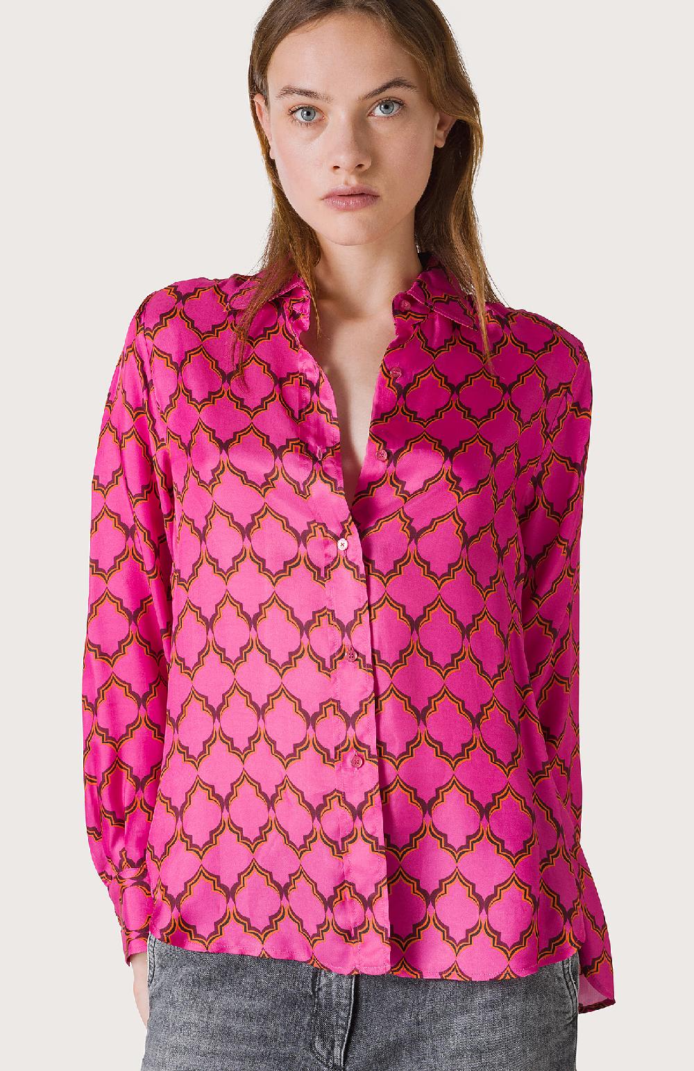 Seventy Camicia classica con fantasia - Col. Rosa Prezzo di fabbrica