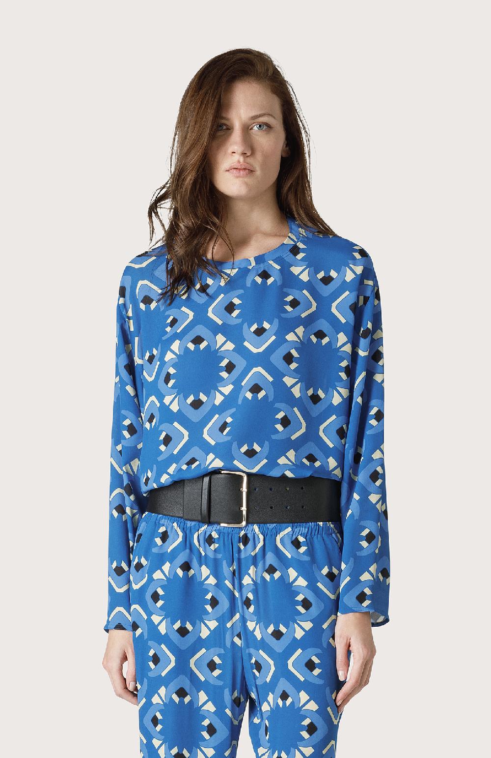 Seventy Blusa classica a girocollo - Col. Blu Grande vendita