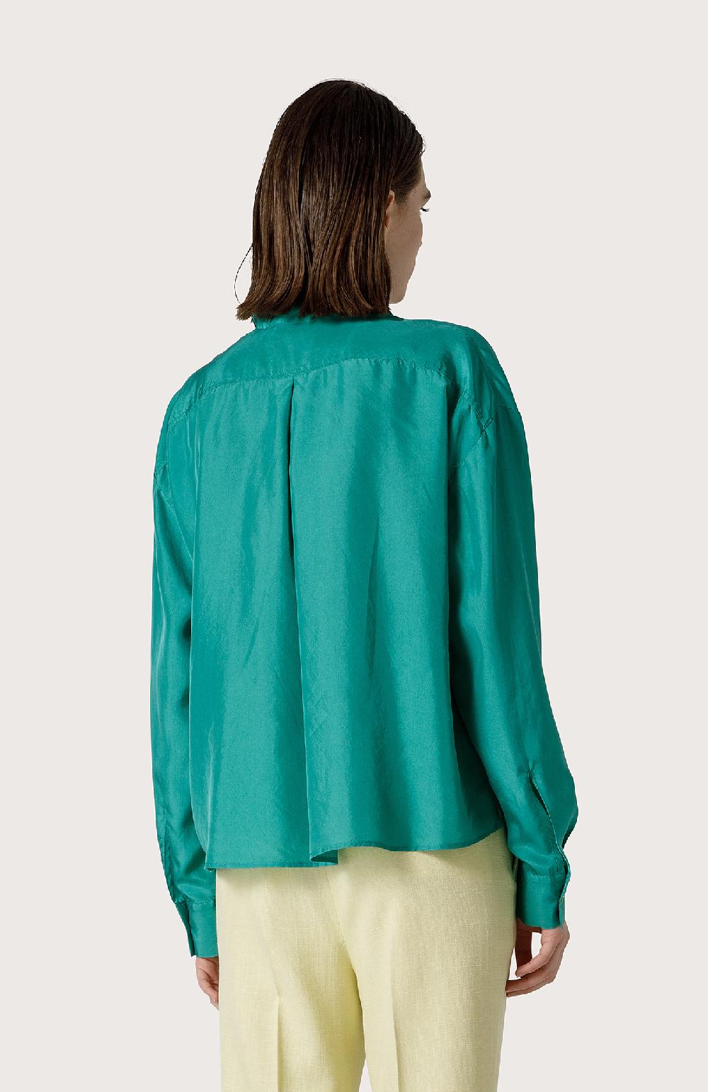 Seventy Camicia in seta lavata - Col. Verde Offerta esclusiva
