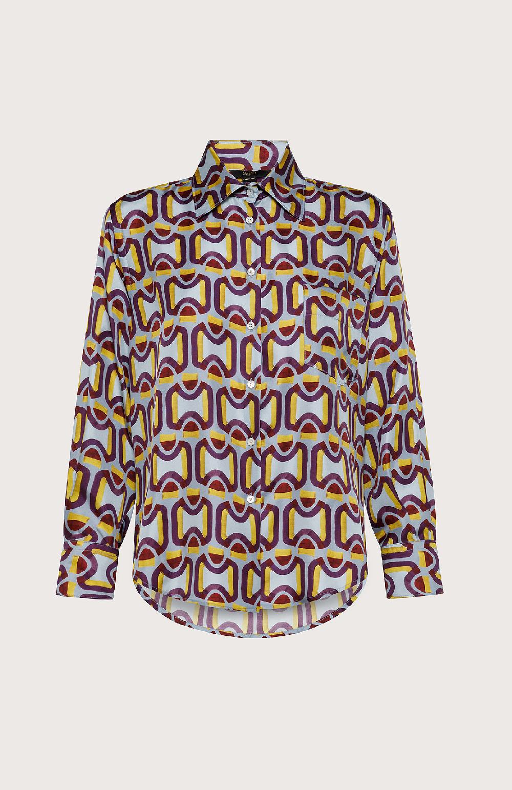 Seventy Camicia in twill di seta - Col. Blu Vendite stagionali