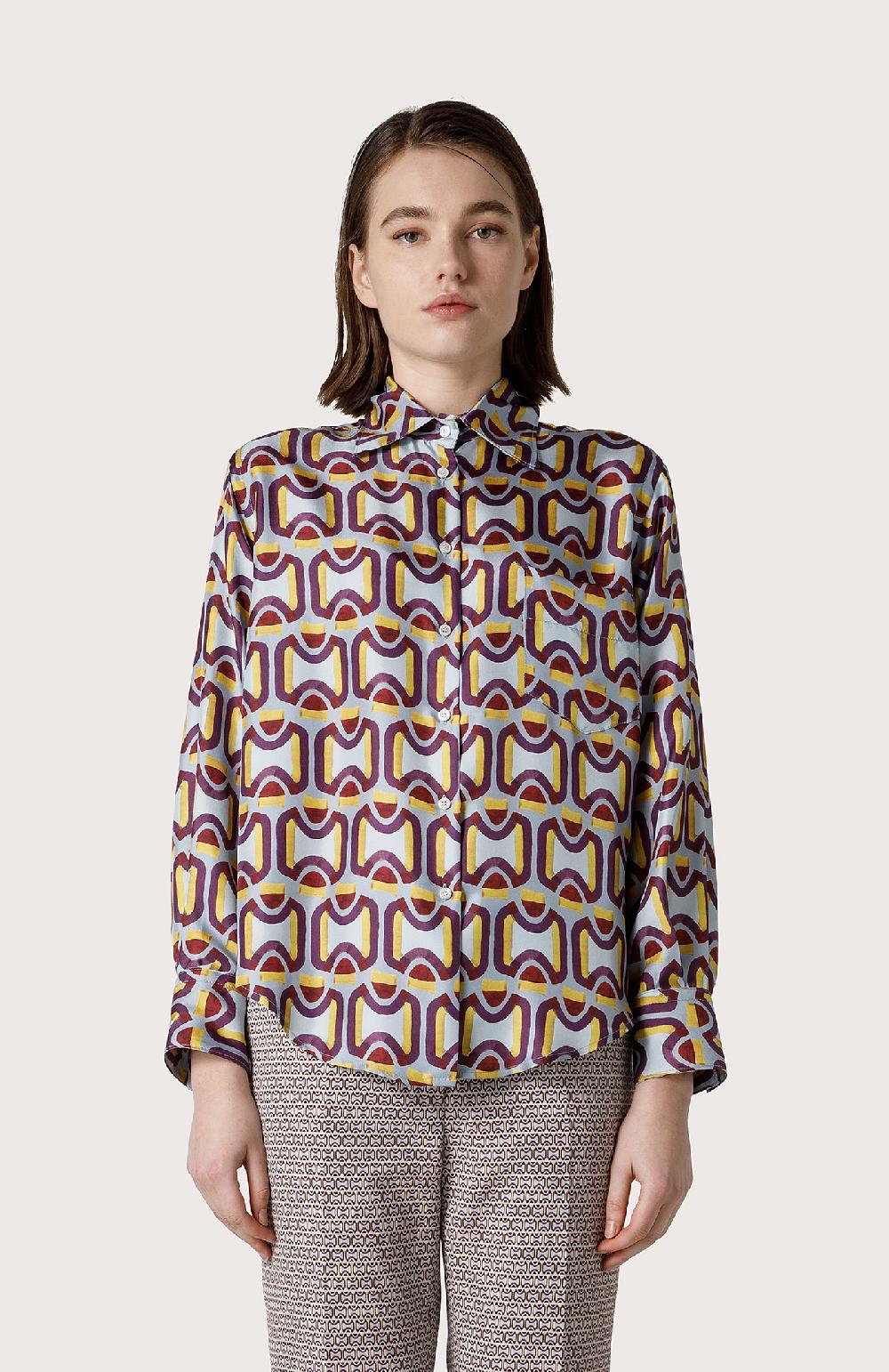Seventy Camicia in twill di seta - Col. Blu Vendite stagionali