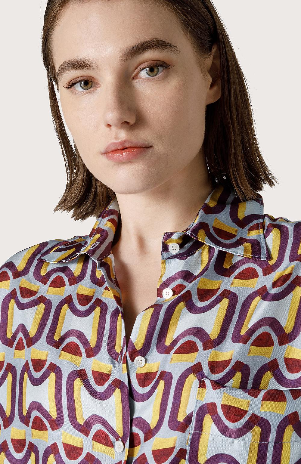 Seventy Camicia in twill di seta - Col. Blu Vendite stagionali