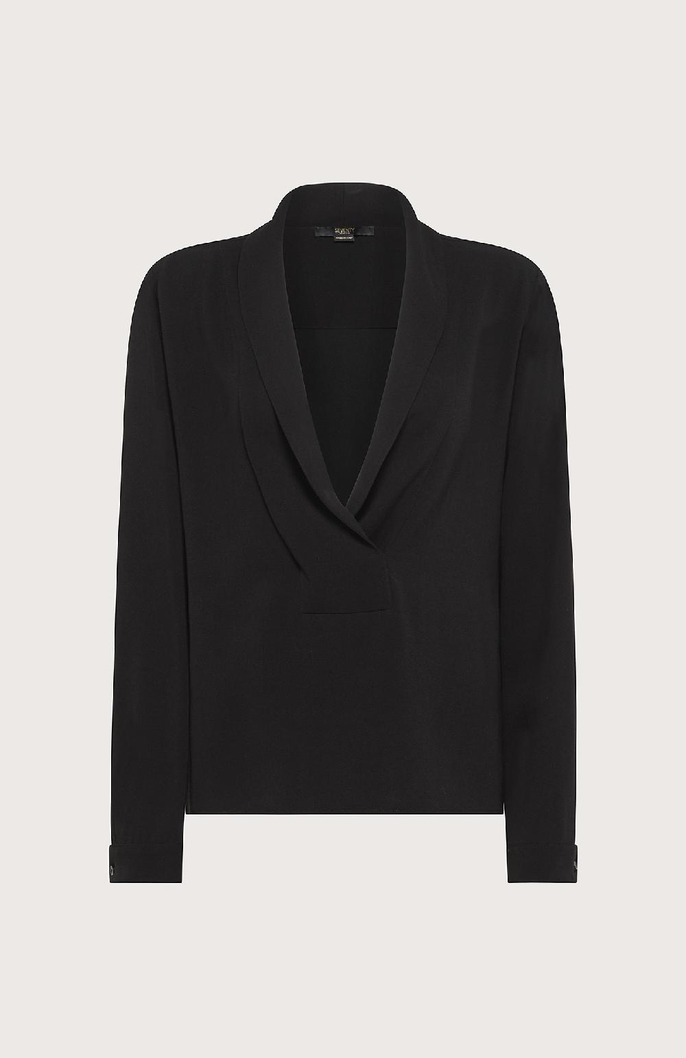 Seventy Camicia elegante con collo a scialle - Col. Nero Offerta San Valentino