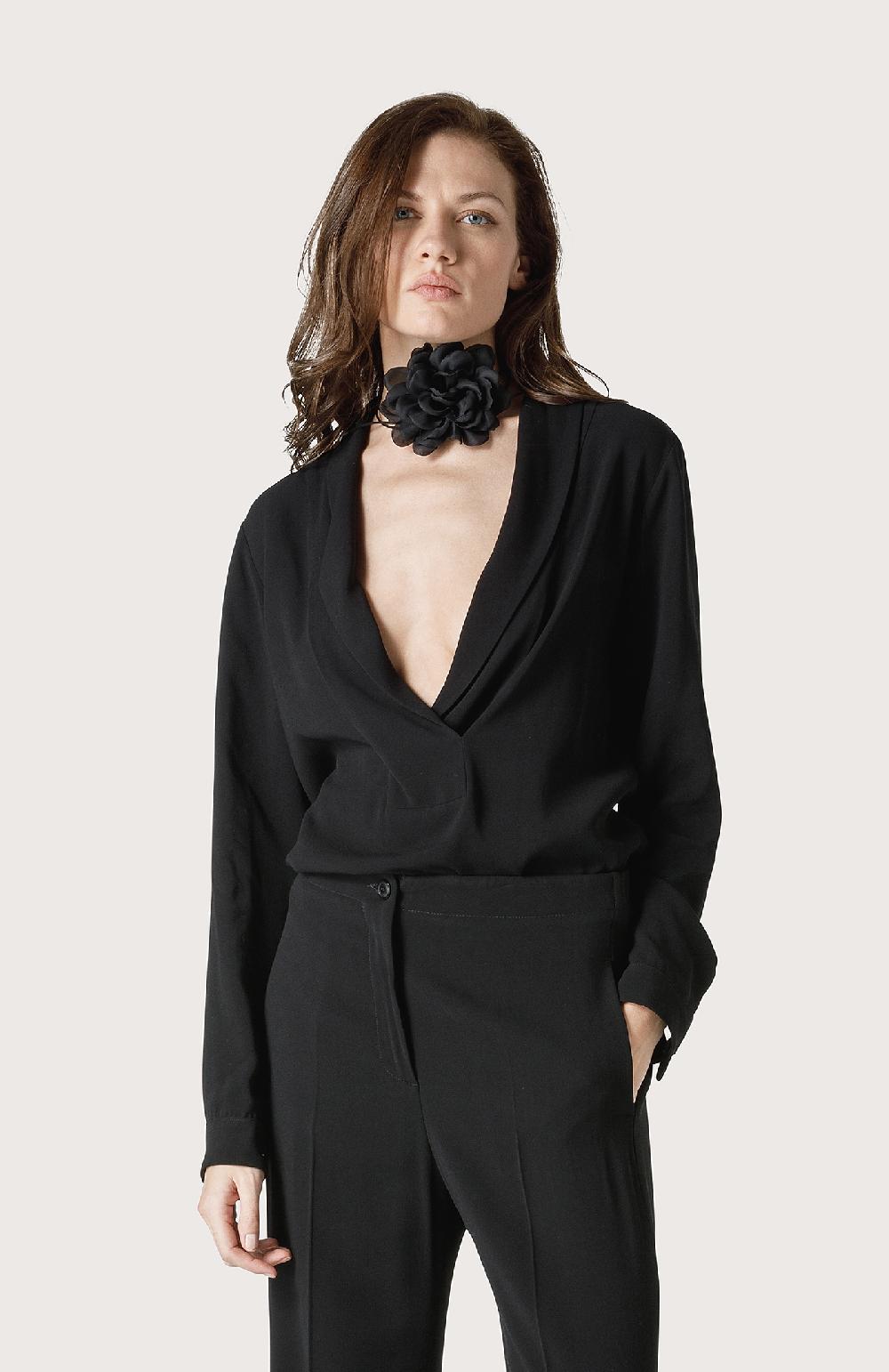 Seventy Camicia elegante con collo a scialle - Col. Nero Offerta San Valentino