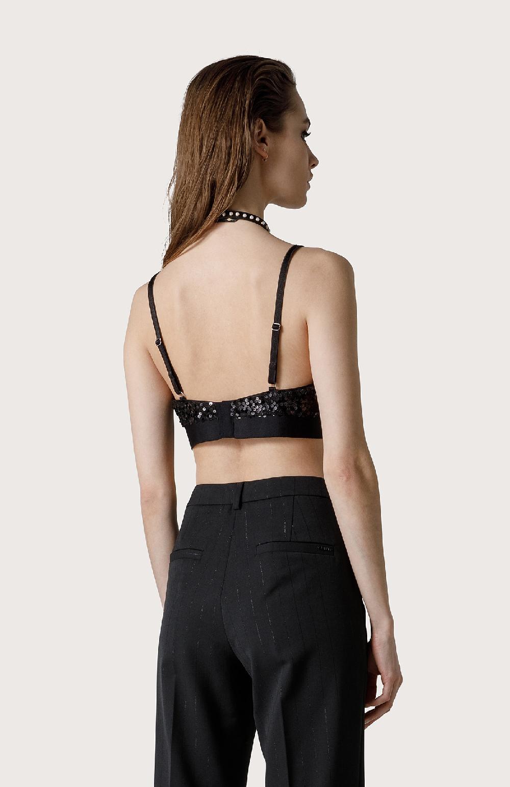 Seventy Bralette con paillette - Col. Nero Smaltimento dello stoccaggio