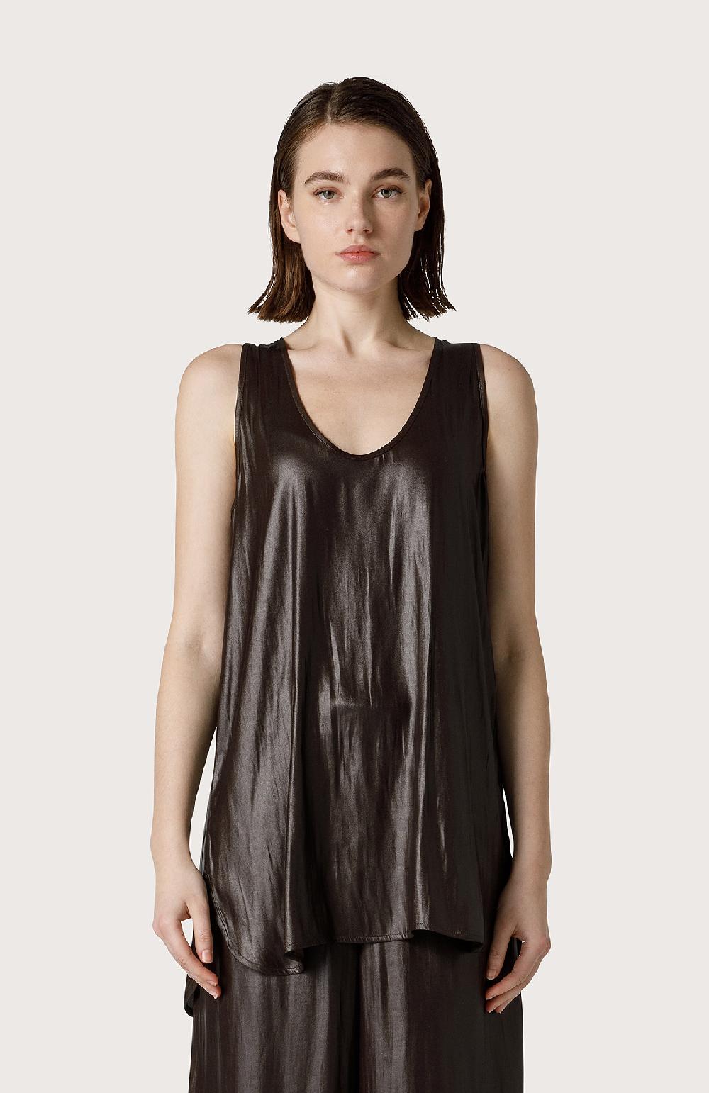 Seventy Top smanicato effetto pelle - Col. Marrone Latest fashion