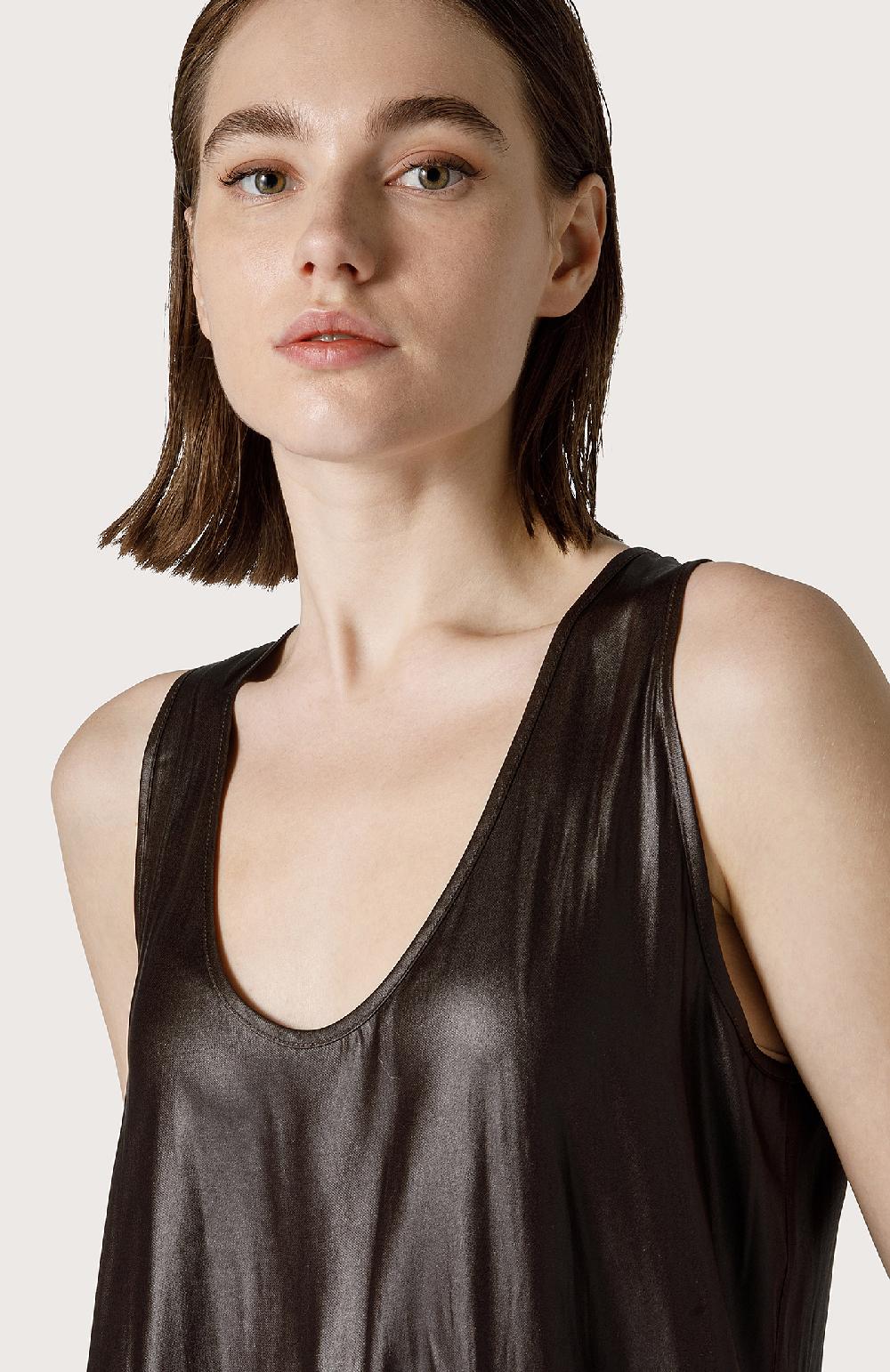 Seventy Top smanicato effetto pelle - Col. Marrone Latest fashion
