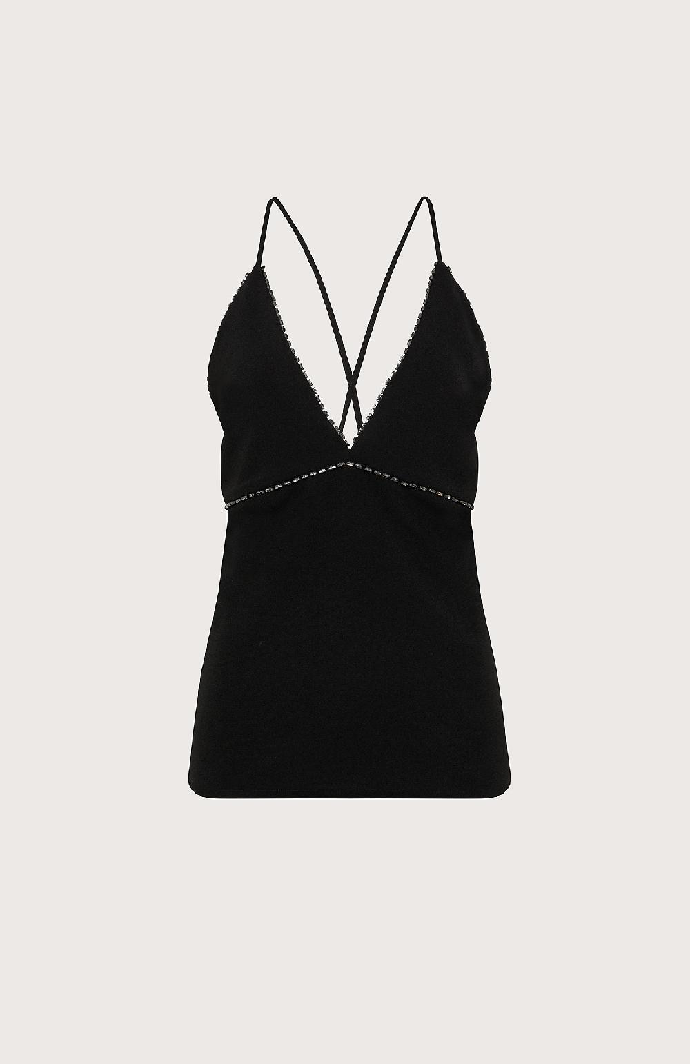 Seventy Top con cristalli - Col. Nero Online Outlet